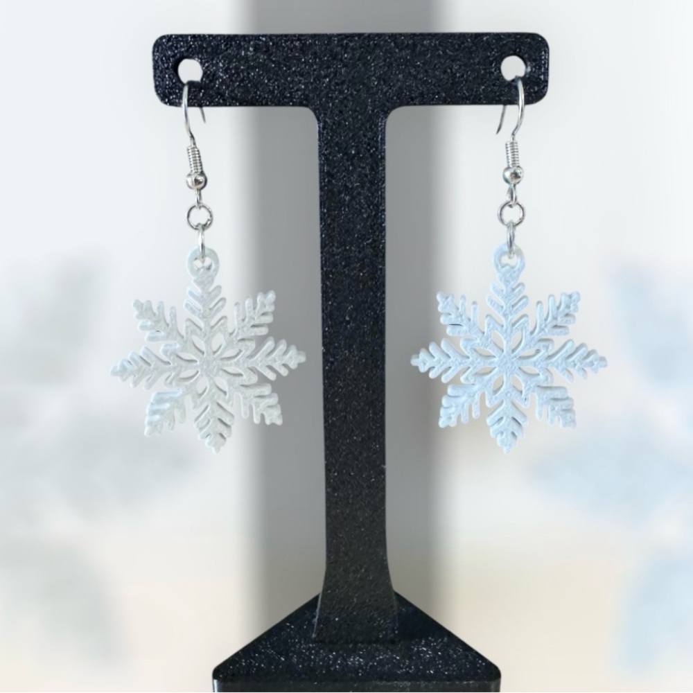 Snowflake earrings - Picture 2 of 2